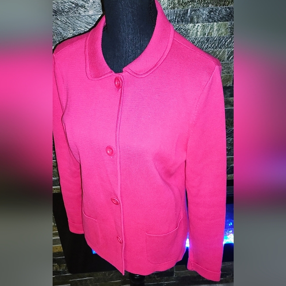 Women's Red Cardigan Jacket Size M - Picture 5 of 6